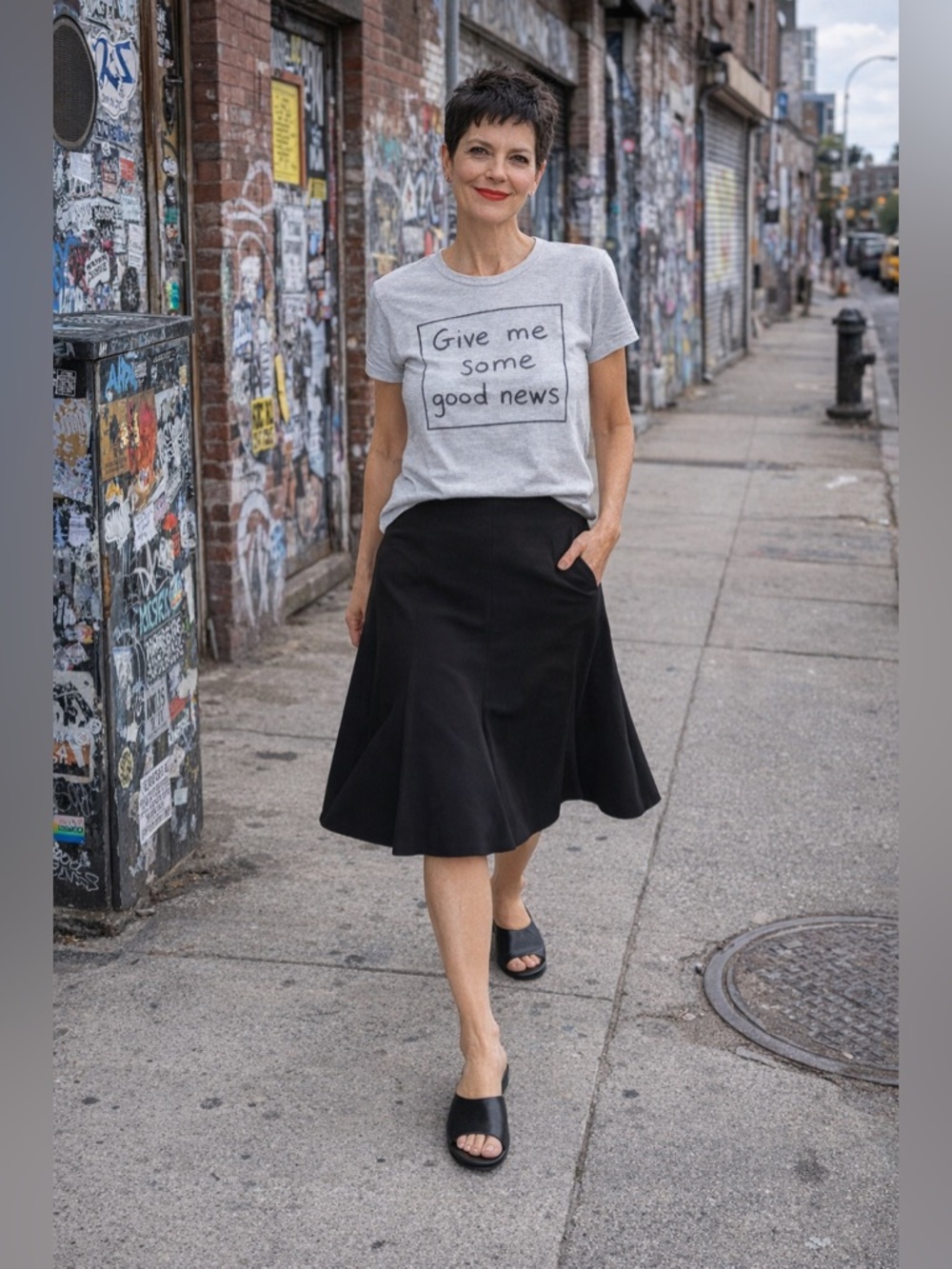 Evan Picone Black Tulip Skirt 12P Petite Stretch Lined Midi A Line Classic